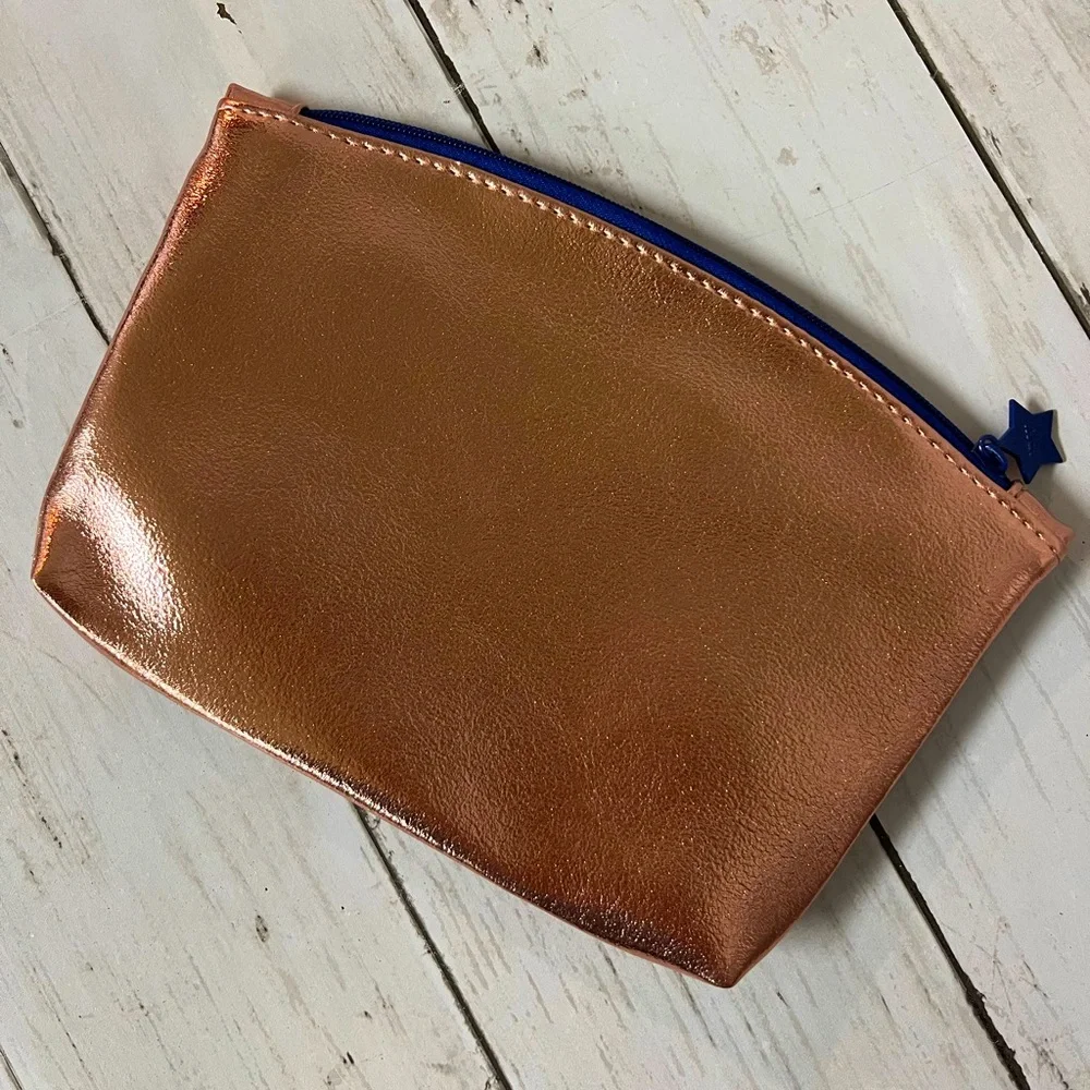 Ipsy Coordinating Cosmetic Bag Bundle, Set of 2, Rose Gold Butterfly Inspiration